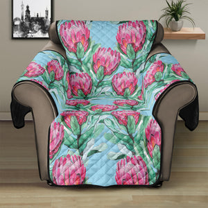 Pink Protea Pattern Print Recliner Protector