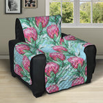 Pink Protea Pattern Print Recliner Protector