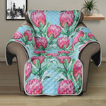 Pink Protea Pattern Print Recliner Protector