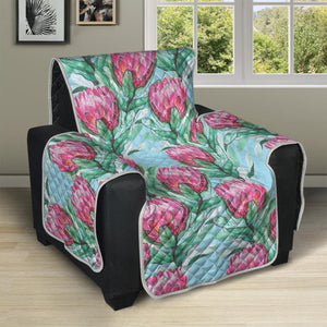 Pink Protea Pattern Print Recliner Protector