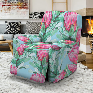 Pink Protea Pattern Print Recliner Slipcover