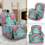 Pink Protea Pattern Print Recliner Slipcover