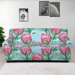 Pink Protea Pattern Print Sofa Cover