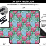 Pink Protea Pattern Print Sofa Protector