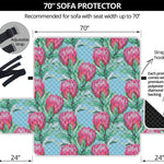 Pink Protea Pattern Print Sofa Protector