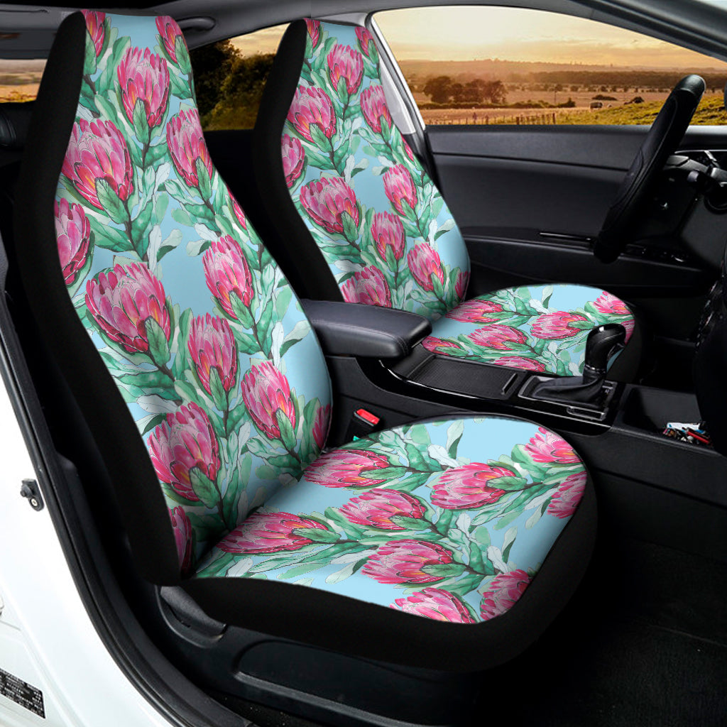 Pink Protea Pattern Print Universal Fit Car Seat Covers