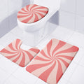 Pink Psychedelic Swirl Print 3 Piece Bath Mat Set
