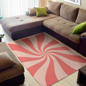 Pink Psychedelic Swirl Print Area Rug