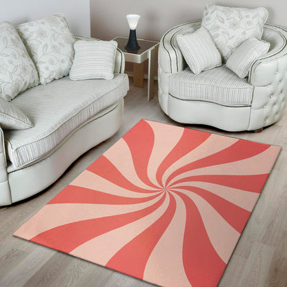 Pink Psychedelic Swirl Print Area Rug