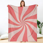 Pink Psychedelic Swirl Print Blanket