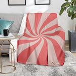 Pink Psychedelic Swirl Print Blanket