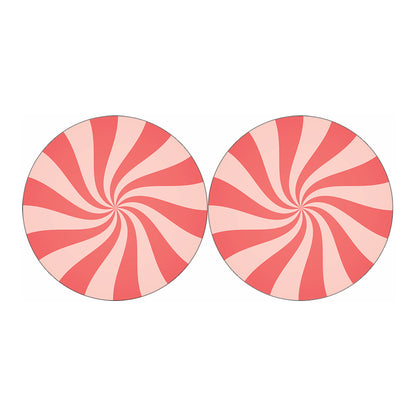 Pink Psychedelic Swirl Print Car Coasters