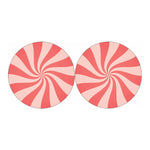 Pink Psychedelic Swirl Print Car Coasters