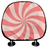Pink Psychedelic Swirl Print Car Headrest Covers