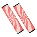 Pink Psychedelic Swirl Print Car Seat Belt Covers