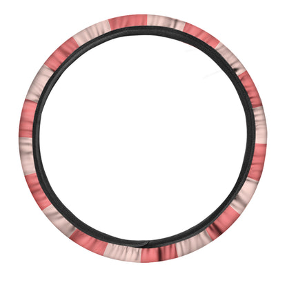 Pink Psychedelic Swirl Print Car Steering Wheel Cover