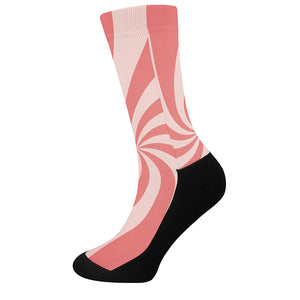 Pink Psychedelic Swirl Print Crew Socks