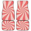 Pink Psychedelic Swirl Print Front and Back Car Floor Mats