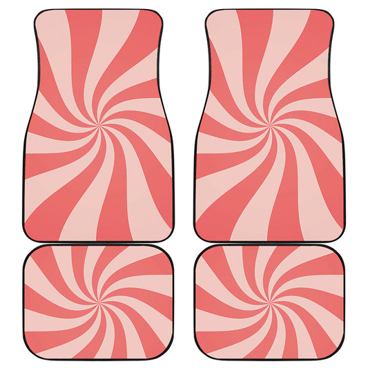 Pink Psychedelic Swirl Print Front and Back Car Floor Mats