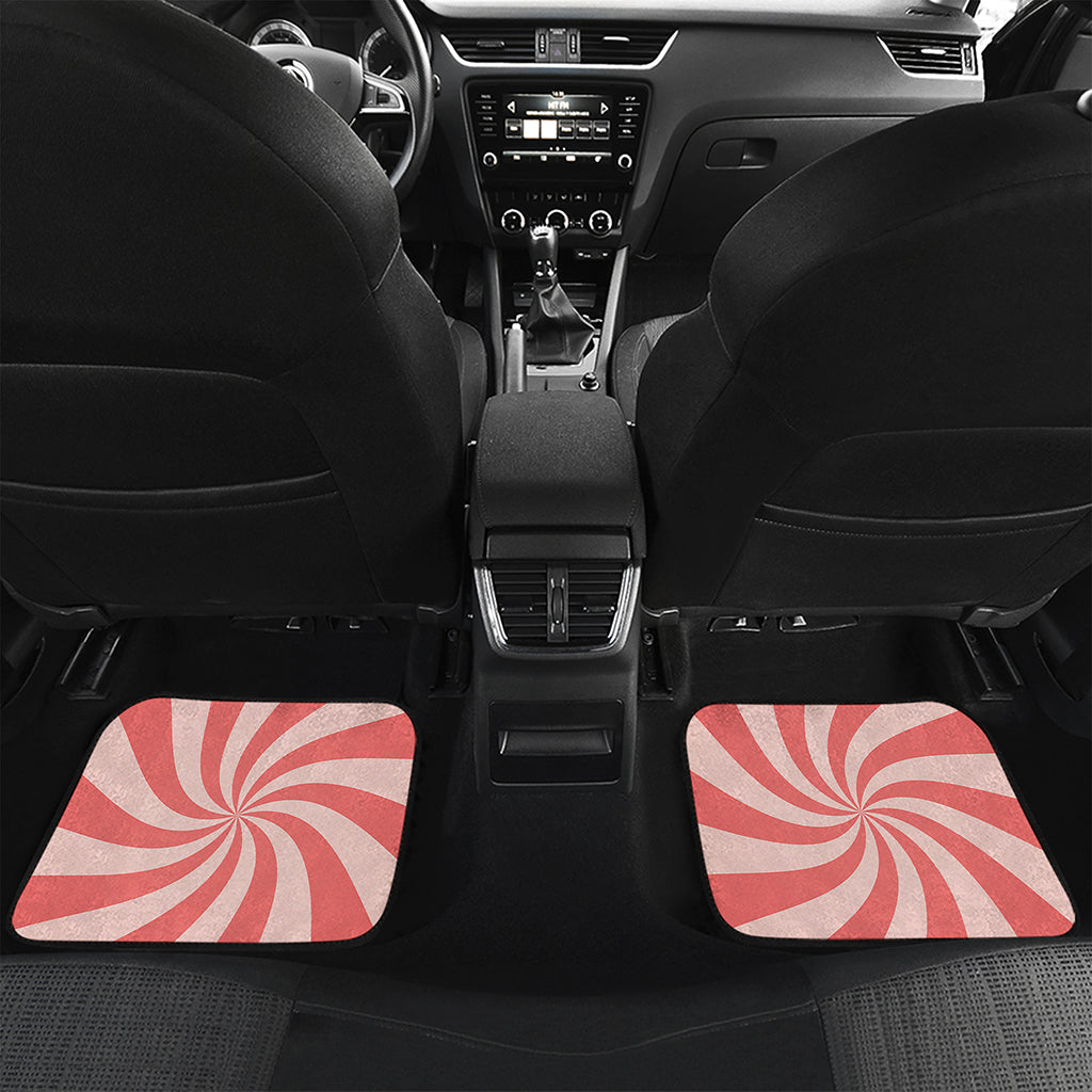 Pink Psychedelic Swirl Print Front and Back Car Floor Mats