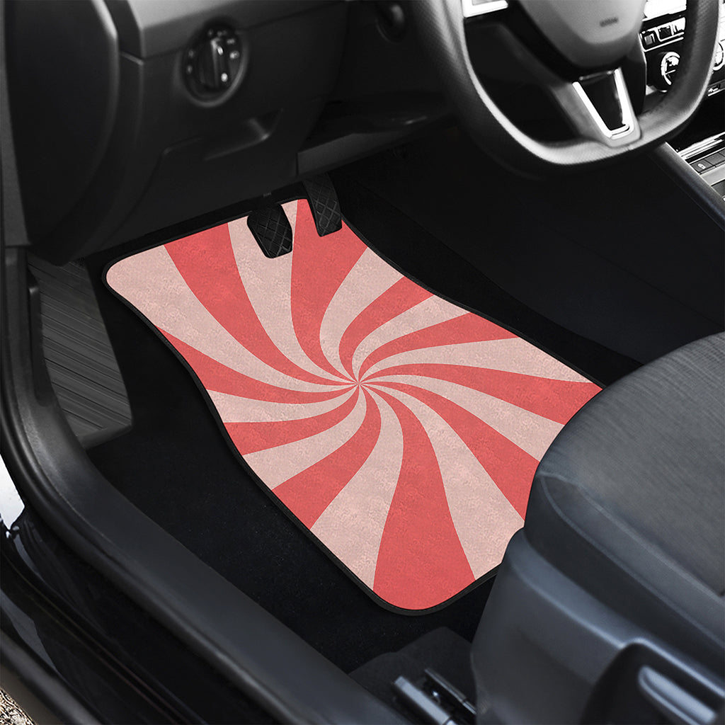 Pink Psychedelic Swirl Print Front and Back Car Floor Mats