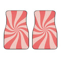 Pink Psychedelic Swirl Print Front Car Floor Mats