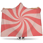 Pink Psychedelic Swirl Print Hooded Blanket