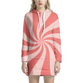 Pink Psychedelic Swirl Print Pullover Hoodie Dress