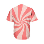 Pink Psychedelic Swirl Print Men's Baseball Jersey