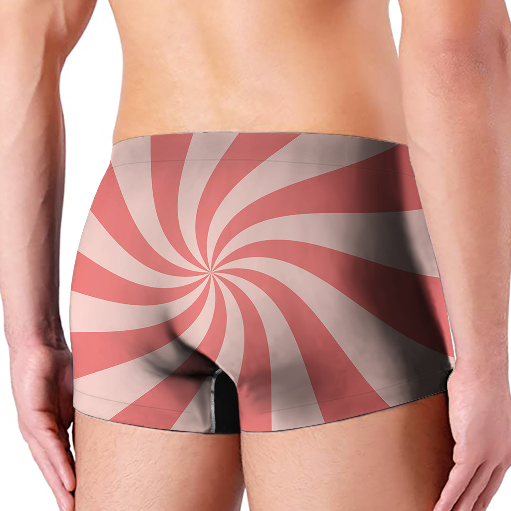 Pink Psychedelic Swirl Print Men's Boxer Briefs