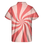 Pink Psychedelic Swirl Print Men's Short Sleeve Shirt