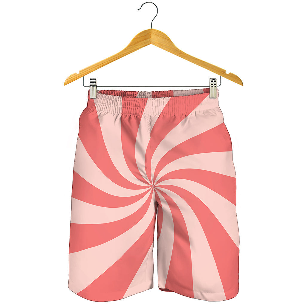 Pink Psychedelic Swirl Print Men's Shorts