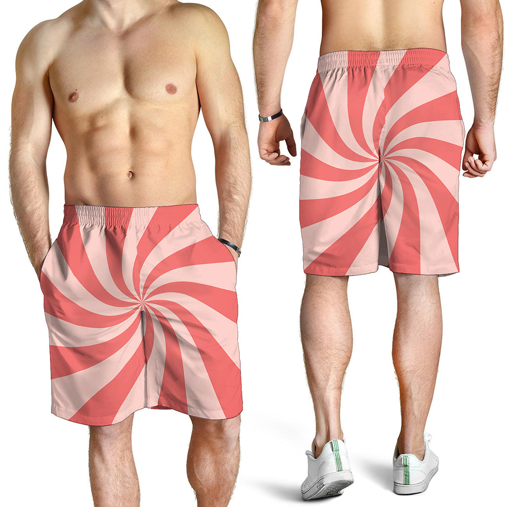 Pink Psychedelic Swirl Print Men's Shorts