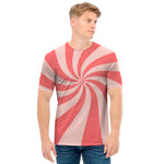 Pink Psychedelic Swirl Print Men's T-Shirt