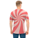 Pink Psychedelic Swirl Print Men's T-Shirt