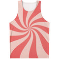 Pink Psychedelic Swirl Print Men's Tank Top