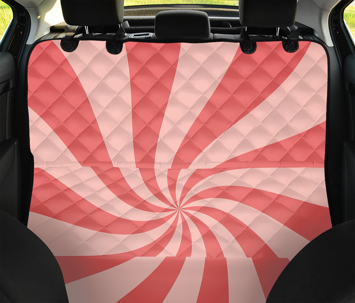 Pink Psychedelic Swirl Print Pet Car Back Seat Cover