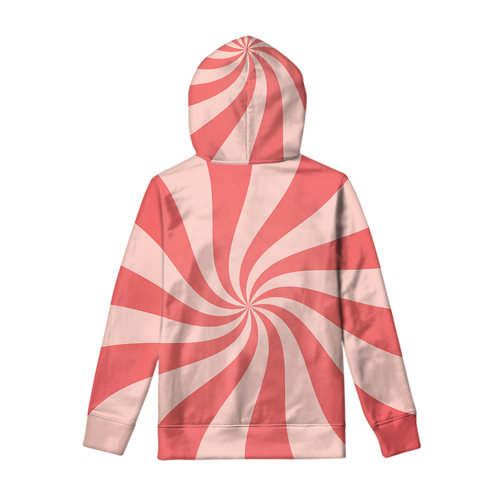 Pink Psychedelic Swirl Print Pullover Hoodie