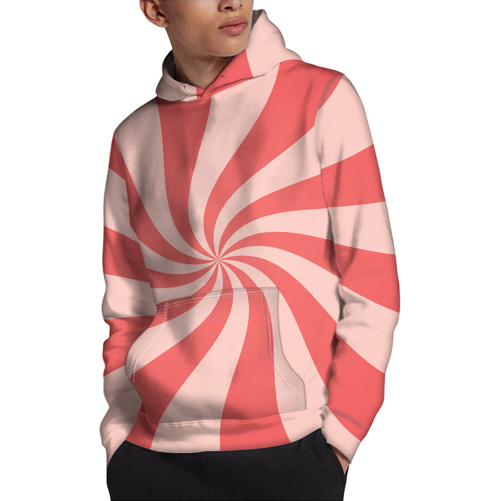Pink Psychedelic Swirl Print Pullover Hoodie
