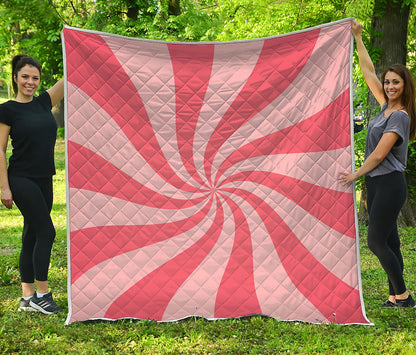 Pink Psychedelic Swirl Print Quilt