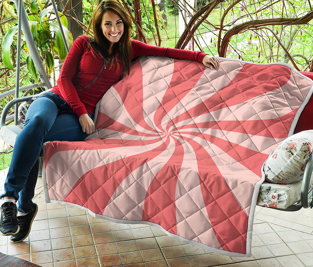 Pink Psychedelic Swirl Print Quilt