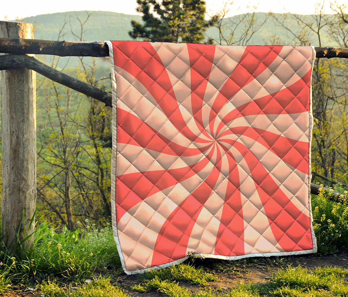 Pink Psychedelic Swirl Print Quilt