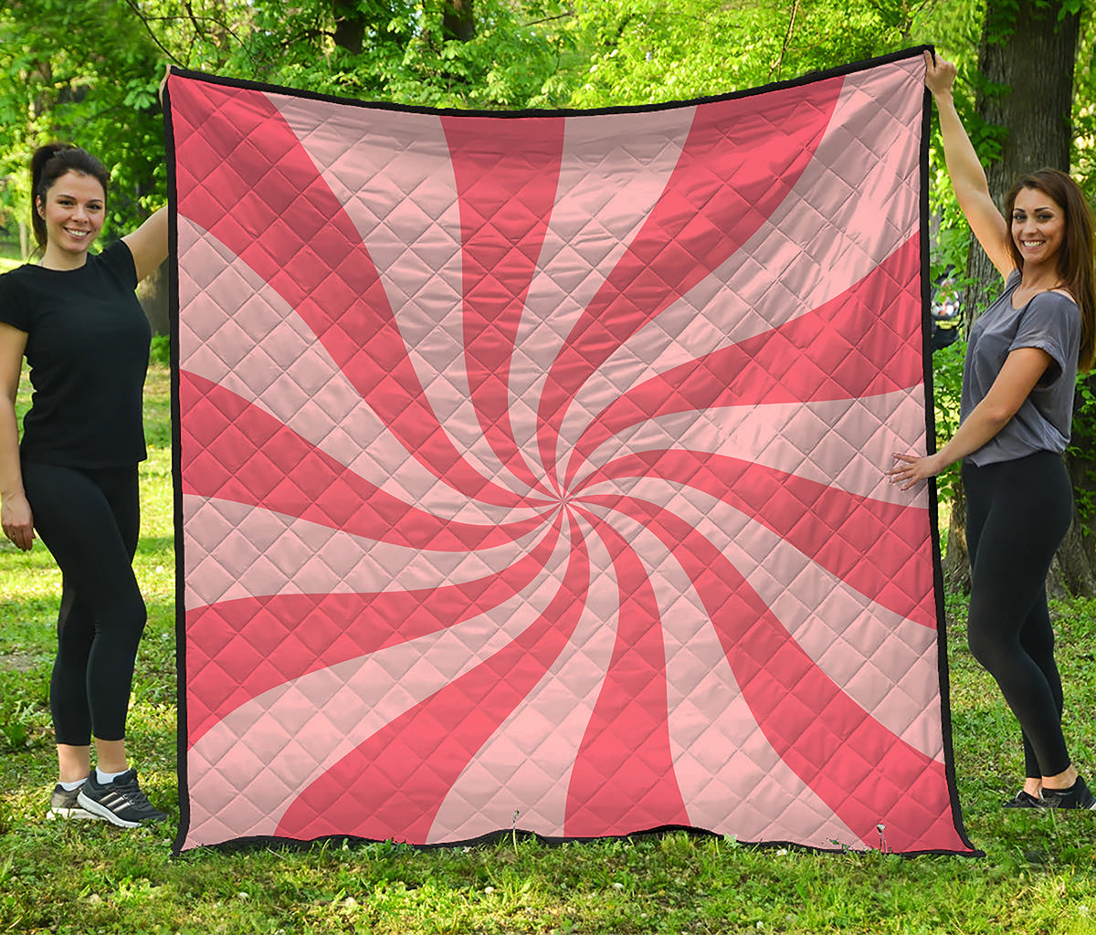 Pink Psychedelic Swirl Print Quilt