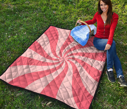 Pink Psychedelic Swirl Print Quilt