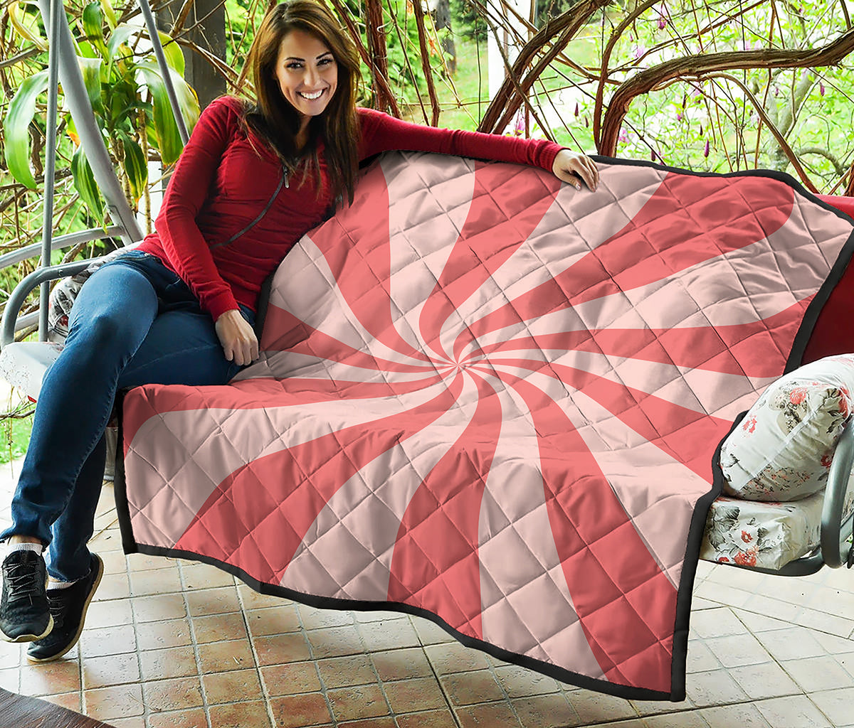 Pink Psychedelic Swirl Print Quilt