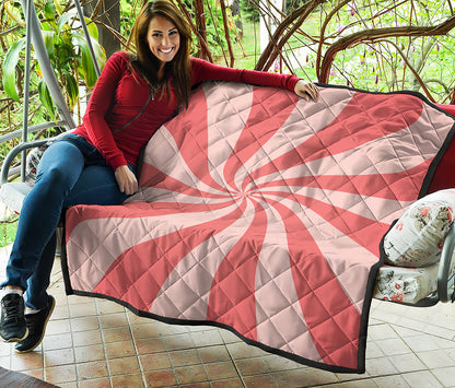 Pink Psychedelic Swirl Print Quilt