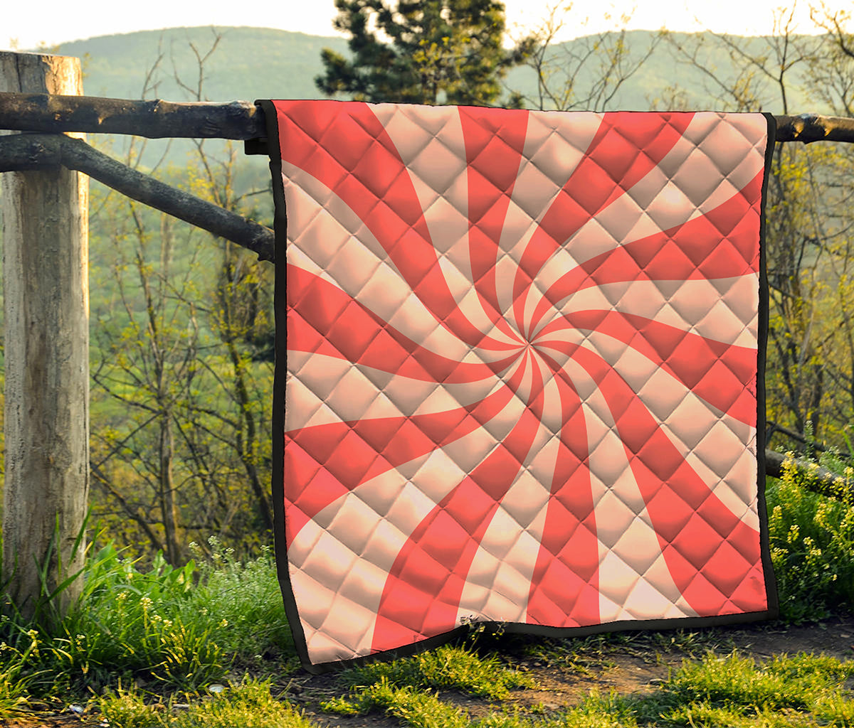 Pink Psychedelic Swirl Print Quilt