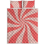 Pink Psychedelic Swirl Print Quilt Bed Set