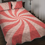 Pink Psychedelic Swirl Print Quilt Bed Set