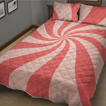 Pink Psychedelic Swirl Print Quilt Bed Set